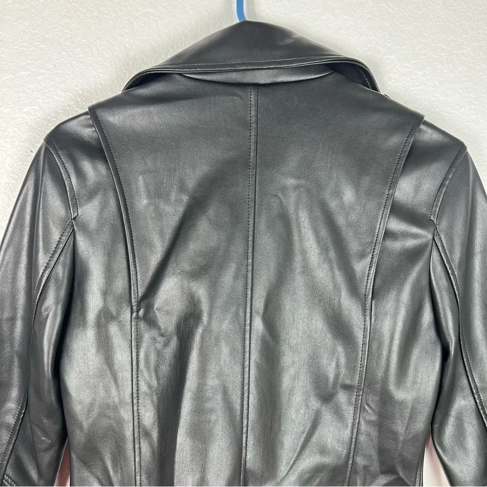 Mango faux leather biker jacket size S - Picture 8 of 9